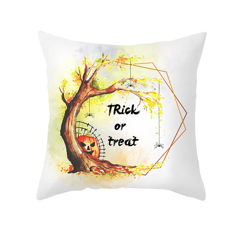 New Product Halloween Pillowcase Pumpkin Letter Fly Velvet Pillow Cushion Cover