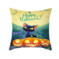 New Product Halloween Pillowcase Pumpkin Letter Fly Velvet Pillow Cushion Cover