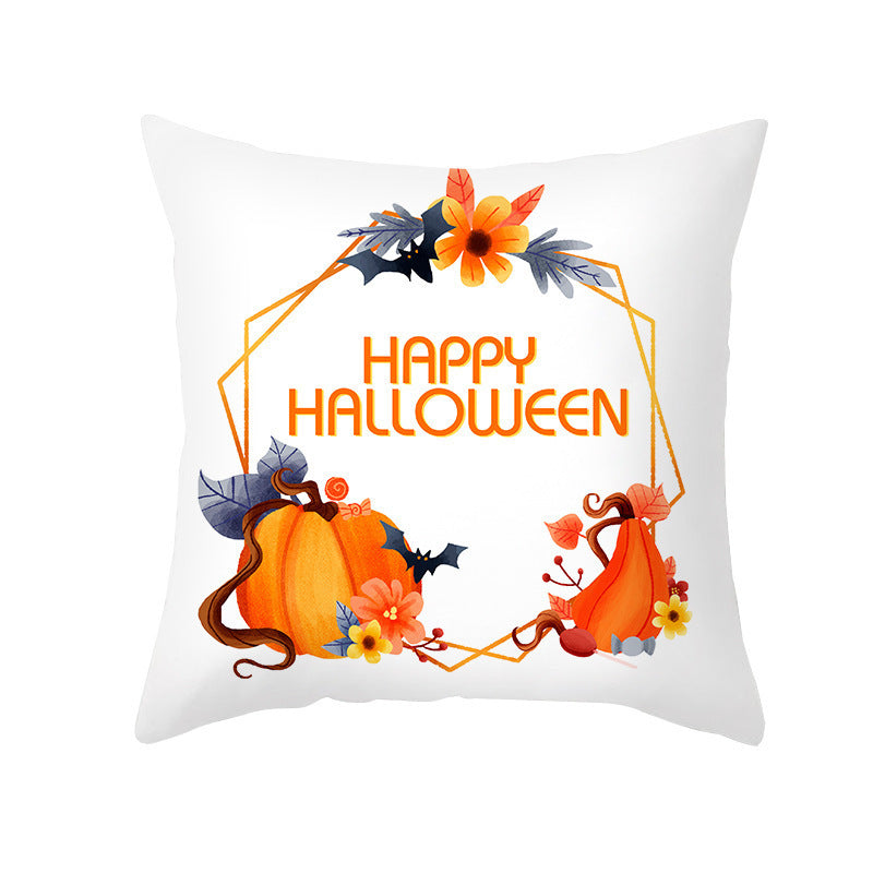 New Product Halloween Pillowcase Pumpkin Letter Fly Velvet Pillow Cushion Cover