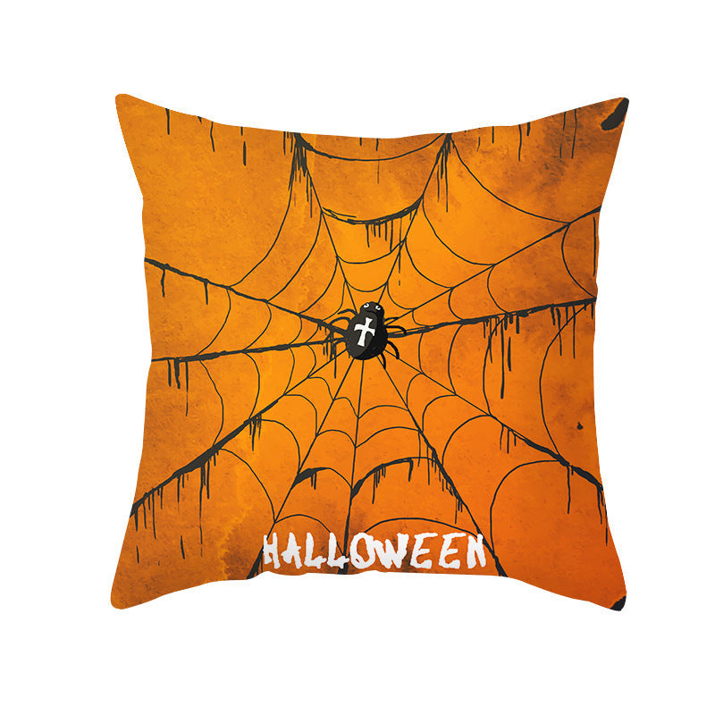 New Product Halloween Pillowcase Pumpkin Letter Fly Velvet Pillow Cushion Cover