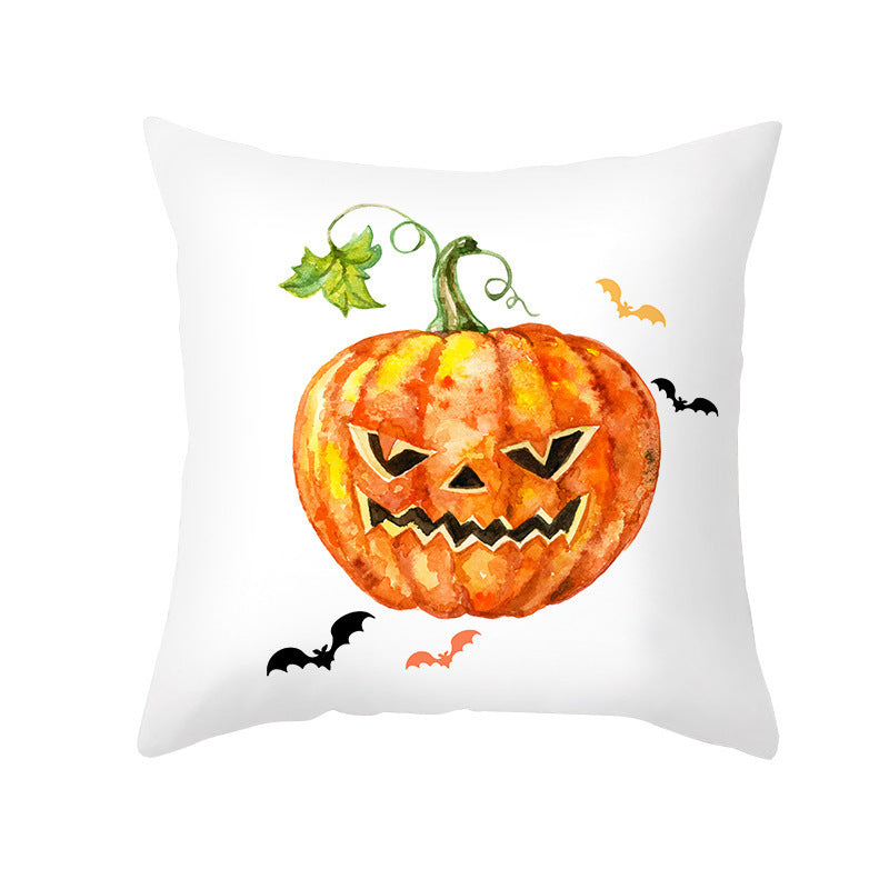 New Product Halloween Pillowcase Pumpkin Letter Fly Velvet Pillow Cushion Cover