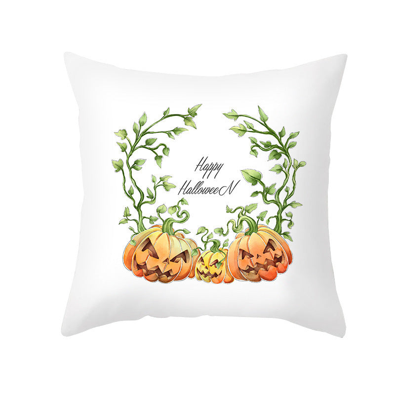 New Product Halloween Pillowcase Pumpkin Letter Fly Velvet Pillow Cushion Cover