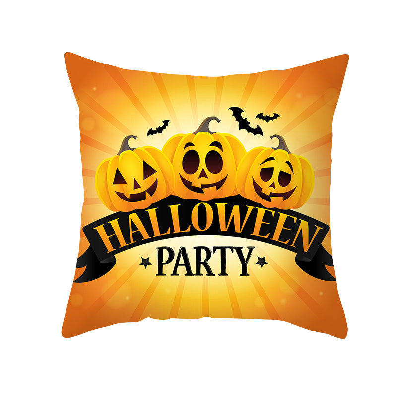 New Product Halloween Pillowcase Pumpkin Letter Fly Velvet Pillow Cushion Cover