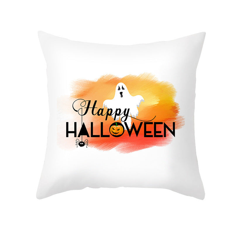 New Product Halloween Pillowcase Pumpkin Letter Fly Velvet Pillow Cushion Cover