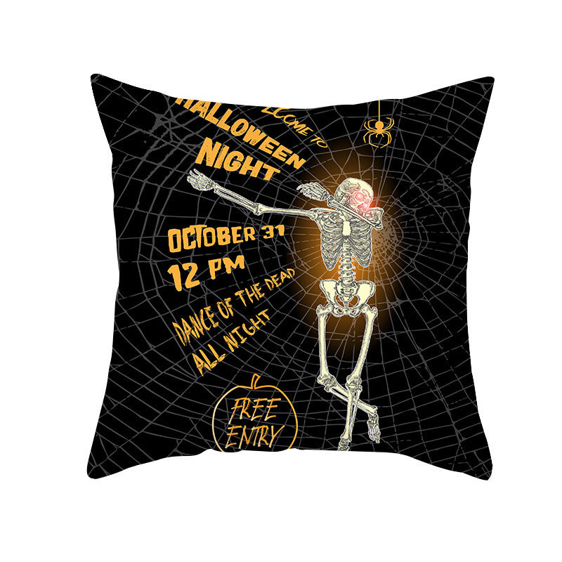 New Product Halloween Pillowcase Pumpkin Letter Fly Velvet Pillow Cushion Cover