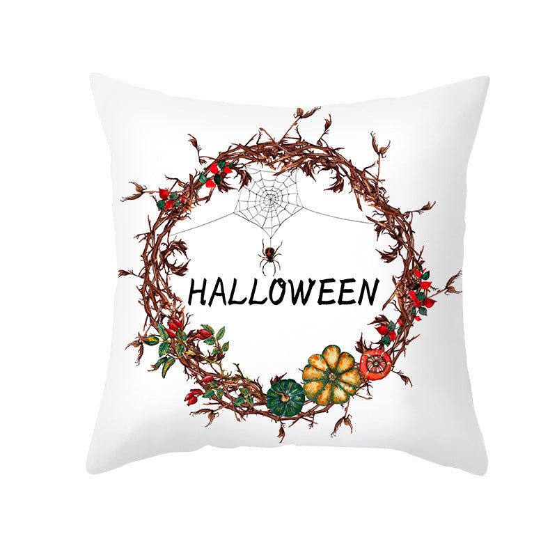 New Product Halloween Pillowcase Pumpkin Letter Fly Velvet Pillow Cushion Cover