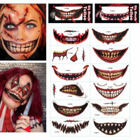 New Product Halloween Mouth Tattoo Sticker Scary Lip DIY Decoration