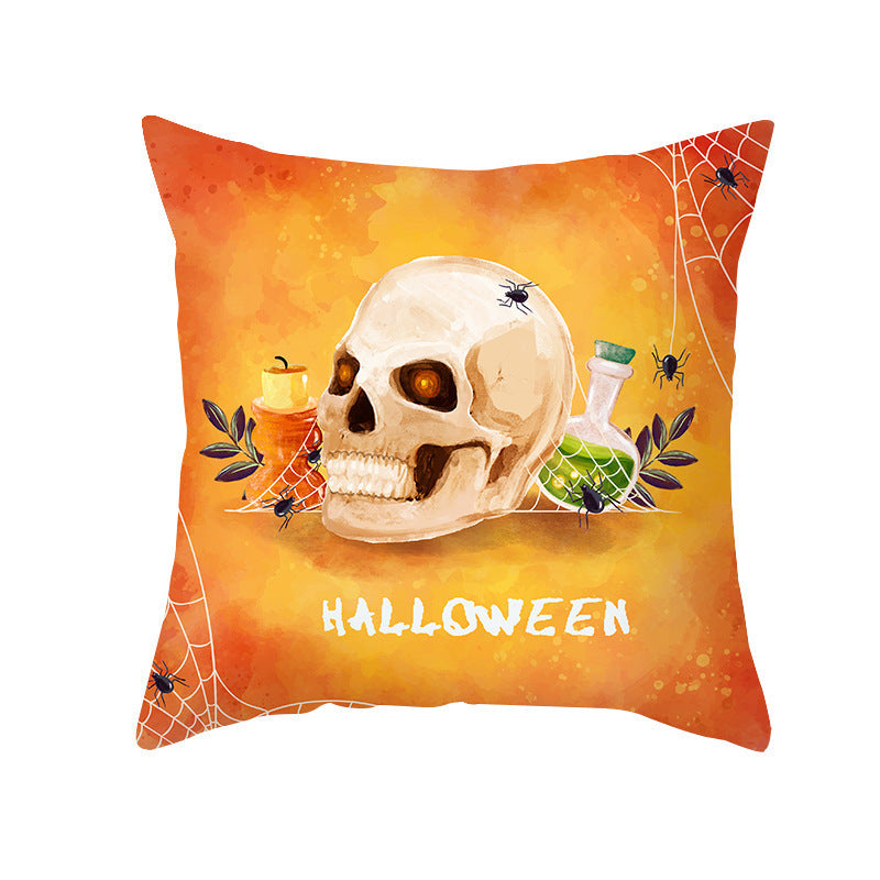 New Product Halloween Pillowcase Pumpkin Letter Fly Velvet Pillow Cushion Cover