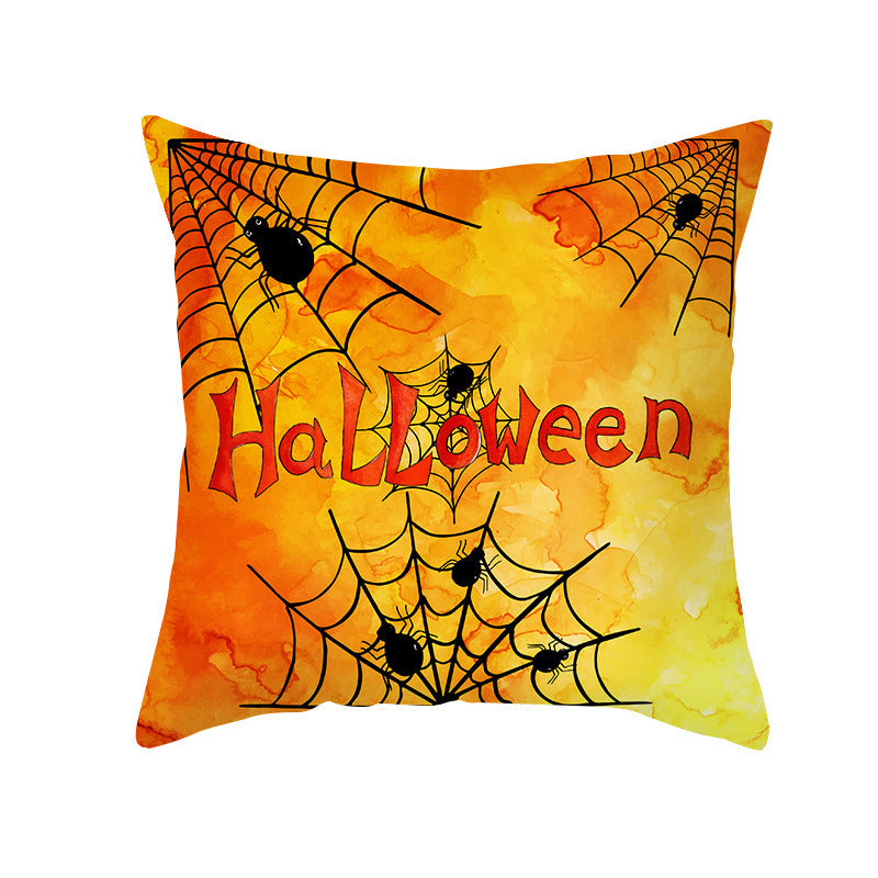 New Product Halloween Pillowcase Pumpkin Letter Fly Velvet Pillow Cushion Cover