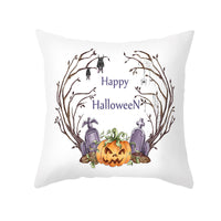 New Product Halloween Pillowcase Pumpkin Letter Fly Velvet Pillow Cushion Cover