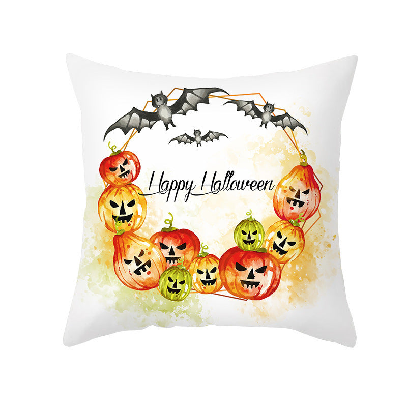 New Product Halloween Pillowcase Pumpkin Letter Fly Velvet Pillow Cushion Cover